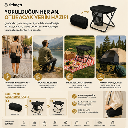 SitBagTR Portatif Çantalı Tabure